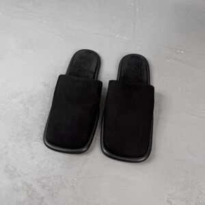 NEW Khaite Black Suede Leather Moroccan Slide EU 39, US Women's 9